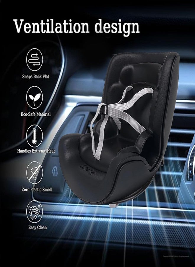 SARATA Black 17cm Dolls Car Seat with Universal Air Vent Clip & Desk Stand, Cute Stylish Decoration for Anime & Toy Collectors Doll Car Seat for 17cm Dolls (Black) - Image 5